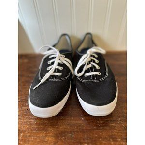 KED'S Canvas Ortholite Women's Lace-Up Sneaker Sz 7.5 Black Low Tennis Shoe